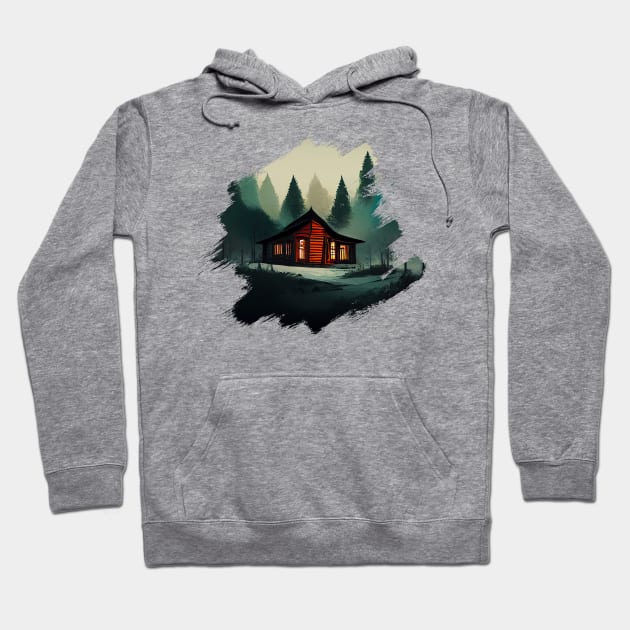 Beautiful cabin in the woods Hoodie by Mad Swell Designs